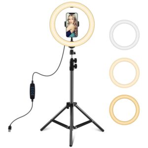 PULUZ 10.2 inch 26cm LED Ring Light + 1.1m Tripod Mount Vlogging Video Light Live Broadcast Kits