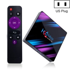 H96 Max-3318 4K Ultra HD Android TV Box with Remote Controller, Android 10.0, RK3318 Quad-Core 64bit Cortex-A53, 4GB+32GB, Support TF Card / USBx2 / AV / Ethernet, Plug Specification:US Plug